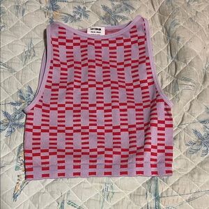 Cotton On Red and Lavender Crop Top